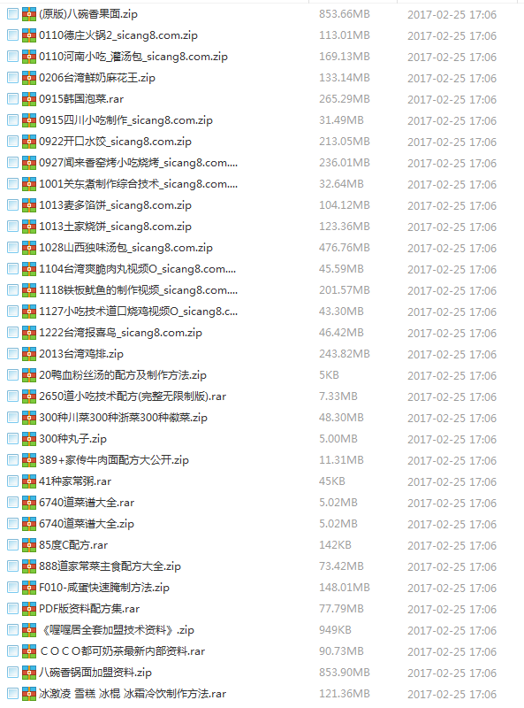 全国各地著名特色小吃配方技术教程 地摊小吃 全套视频文档资料