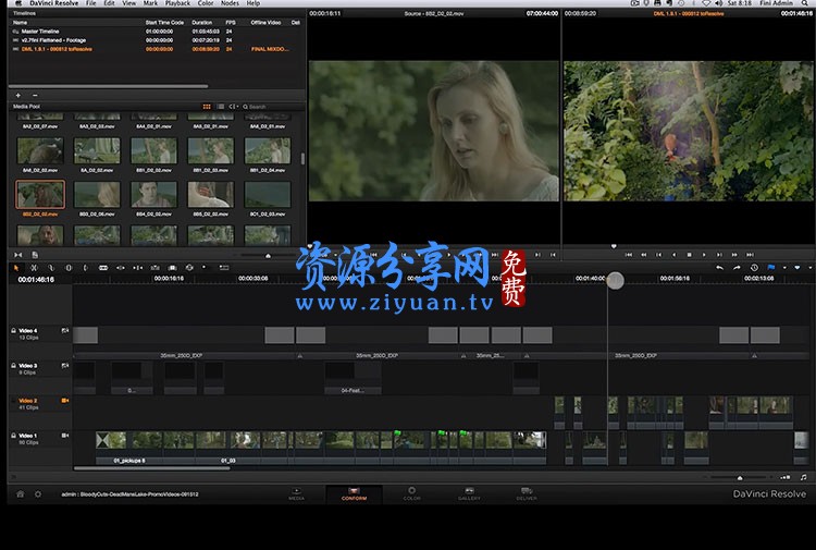 达芬奇Davinci Resolve 9高级电影调色软件基础视频教程