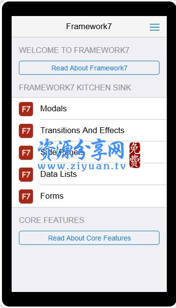 Framework7 (HTML 移动端框架)