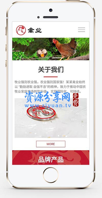 家禽饲养基地类网站织梦模板 响应式养殖企业网站模板下载